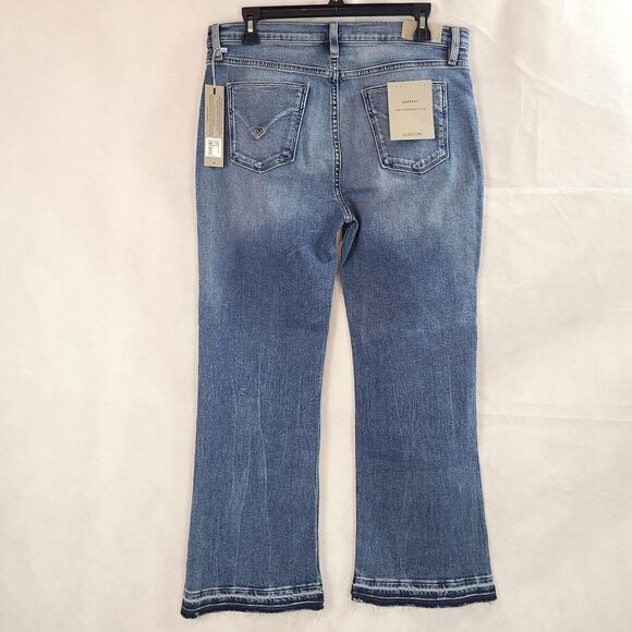 New Hudson Women's (32) Barbara High Rise Bootcut Crop Raw Hem Blue Jeans $195 - Picture 8 of 15